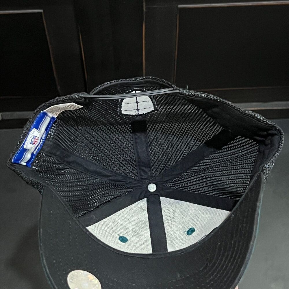 Vintage Y2K Reebok NFL Philadelphia Eagles Script Snapback Green Black Hat - Picture 8 of 10